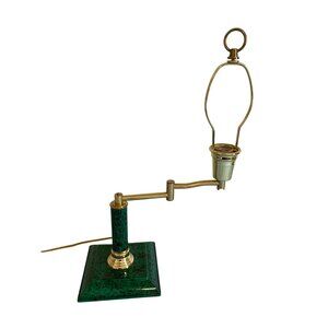 Vintage Swing Arm Desk Lamp Green Marble Marble Look